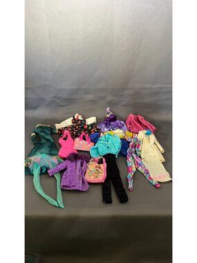 10 Barbie Size Doll Clothing Lot Mixed Styles Dresses Jackets Accessories "AS IS